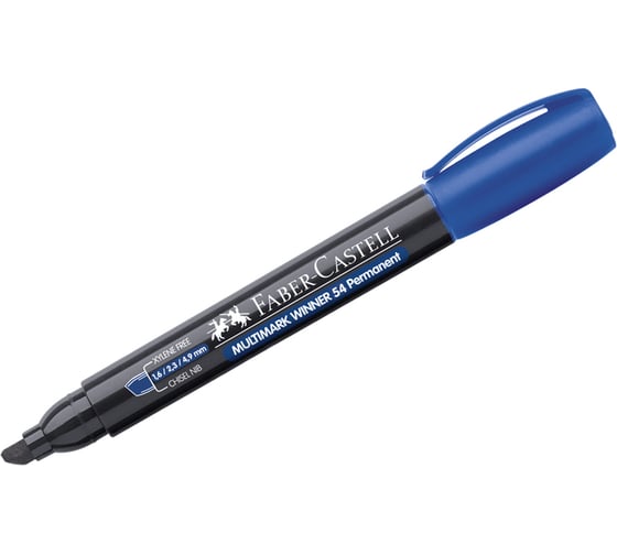 Перманентный маркер Faber-Castell Multimark Winner 54 синий, скошенный, 5.0 мм 157951