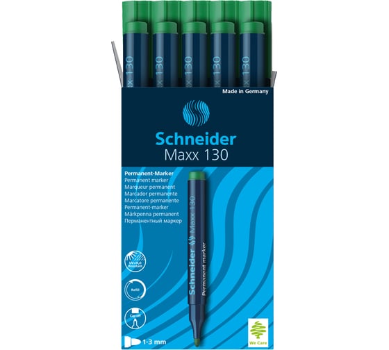 Перманентный маркер Schneider Maxx 130 зеленый, пулевидный, 3 мм 113004