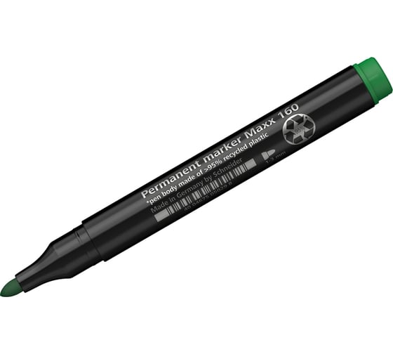 Перманентный маркер Schneider Maxx 160 зеленый, пулевидный, 3 мм 116004