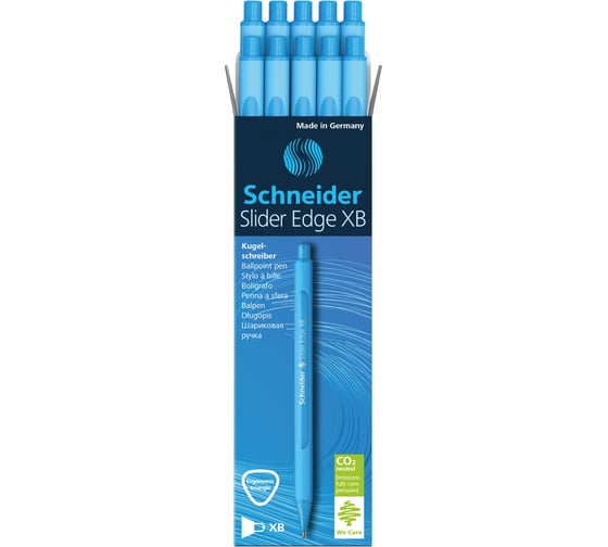 Шариковая ручка Schneider Slider Edge XB голубая, 1,4 мм, трехгранная 152210