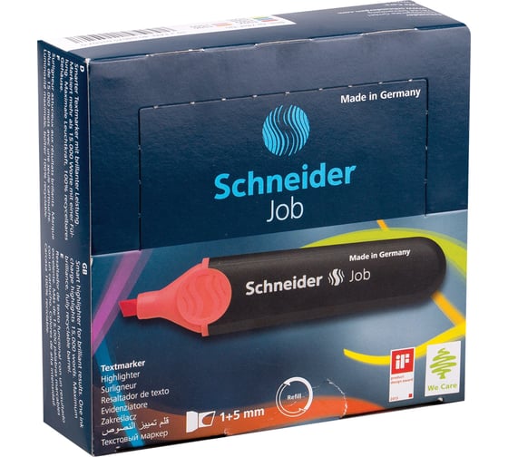 Текстовыделитель Schneider Job коралловый, 1-5 мм 1502