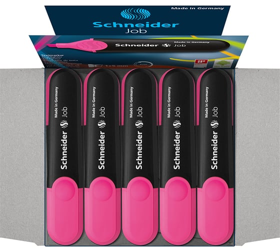 Текстовыделитель Schneider Job розовый, 1-5 мм 1509