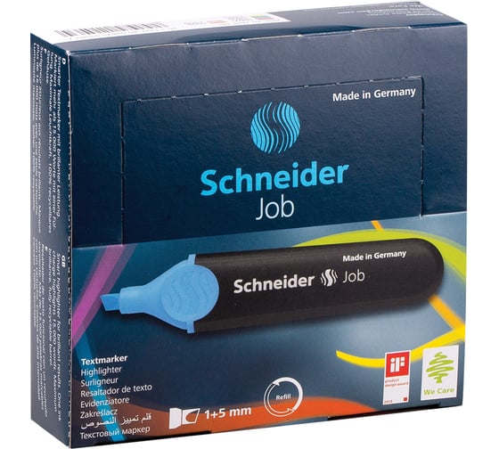 Текстовыделитель Schneider Job голубой, 1-5 мм 1503