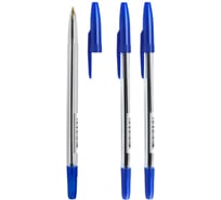 Шариковая ручка Стамм 511 синяя, 1 мм, прозрачный корпус РК01