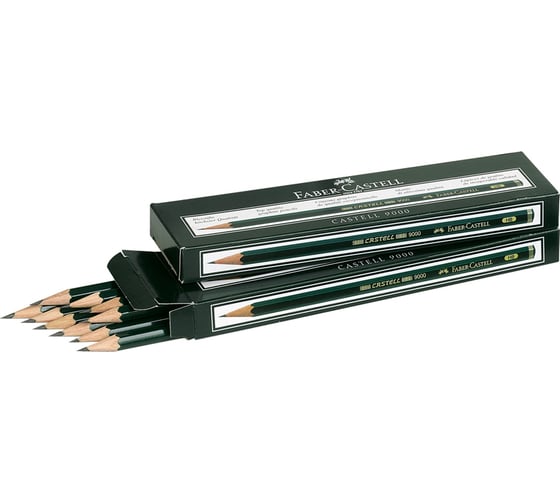 Чернографитный карандаш Faber-Castell Castell 9000 HB, заточенный 119000