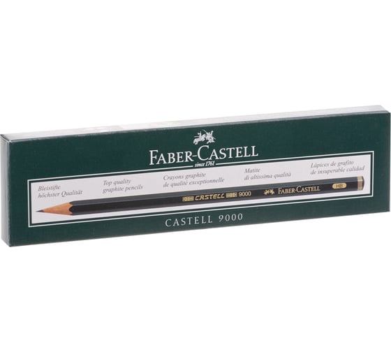 Чернографитный карандаш Faber-Castell Castell 9000 HB, заточенный 119000