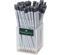 Набор карандашей чернографитных Faber-Castell, 72 шт в наборе, Grip 2001 HB, с ластиком, трехгранные, заточенные, стакан 117223