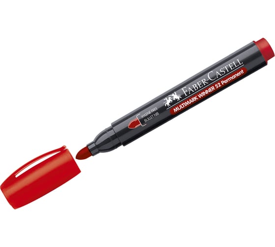 Перманентный маркер Faber-Castell Multimark Winner 52 красный, пулевидный, 2.8 мм 157821 1