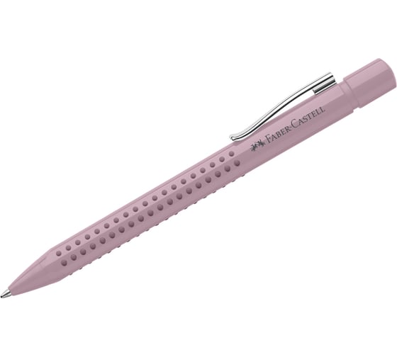 Автоматическая шариковая ручка Faber-Castell Grip 2010, синяя, 1.0 мм, трехгранная, дымчато-розовая 243907 1