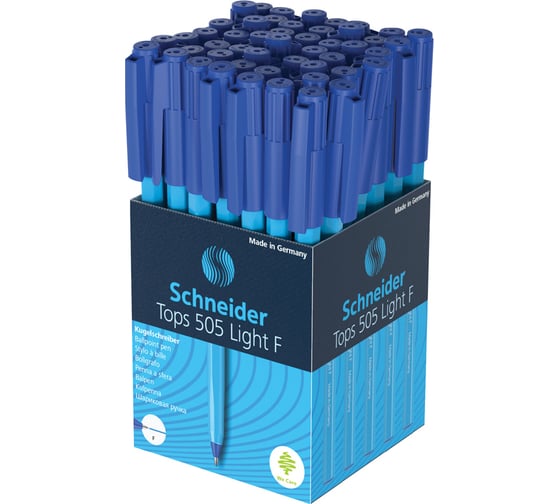 Шариковая ручка Schneider Tops 505 F синяя, 0,8 мм, голубой корпус 150523