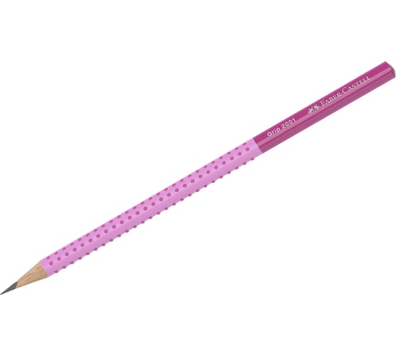 Чернографитный карандаш Faber-Castell Grip 2001 Two Tone, HВ, заточенный, светло-розовый/розовый корпус 517028