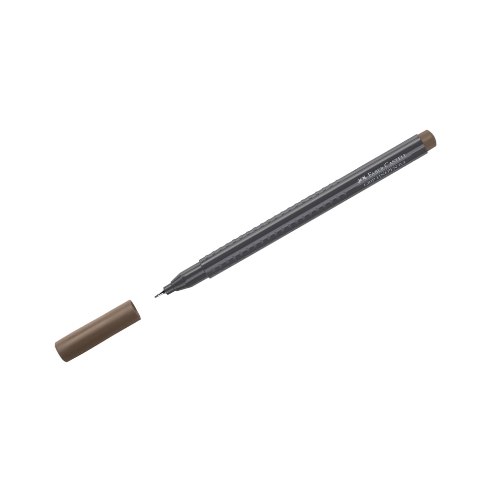  ручка Faber-Castell Grip Finepen коричневая, 0.4 мм .