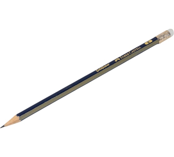 Чернографитный карандаш Faber-Castell Goldfaber 1222 B, с ластиком, заточенный 116801