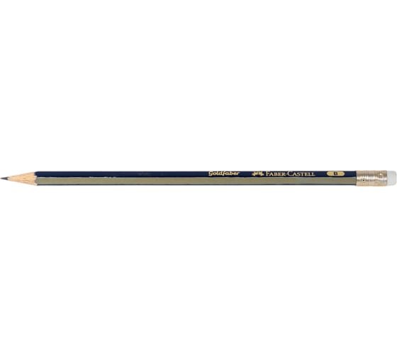 Чернографитный карандаш Faber-Castell Goldfaber 1222 B, с ластиком, заточенный 116801