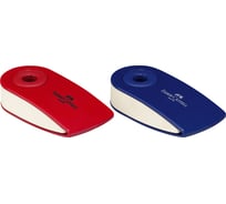 Ластик Faber-Castell Sleeve прямоугольный, ежевичный/синий пластиковый футляр 182401