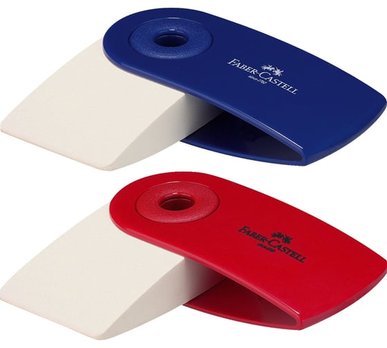 Ластик Faber-Castell Sleeve прямоугольный, ежевичный/синий пластиковый футляр 182401