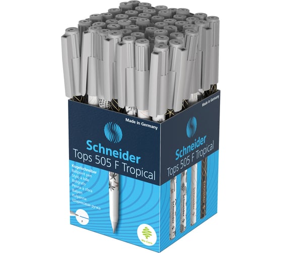 Шариковая ручка Schneider Tops 505 F Tropical синяя, 0,8 мм, корпус c принтами ассорти 151500