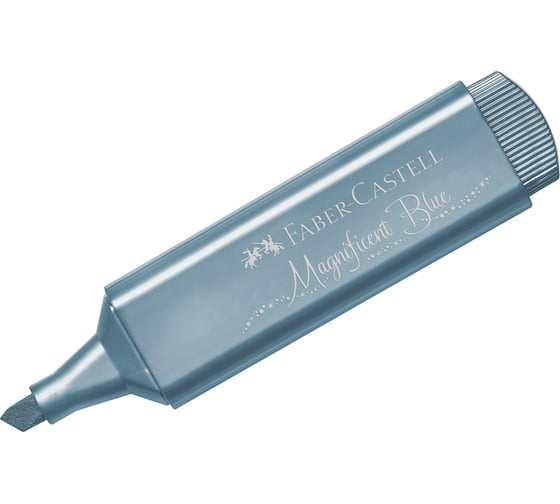 Текстовыделитель Faber-Castell TL 46 Metallic, мерцающий синий, 1-5 мм 154647