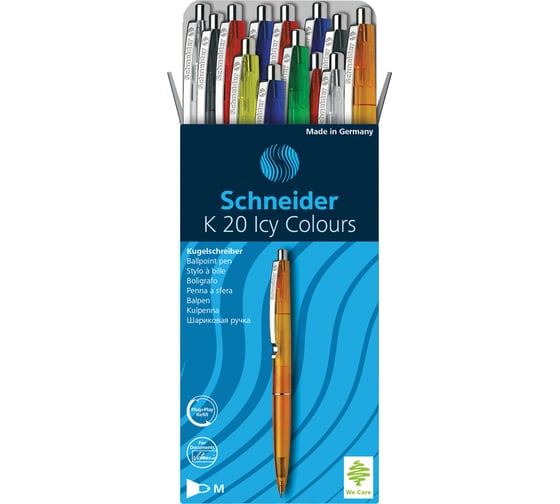 Автоматическая шариковая ручка Schneider K20 Icy Colours синяя, 1,0 мм, корпус ассорти 132000