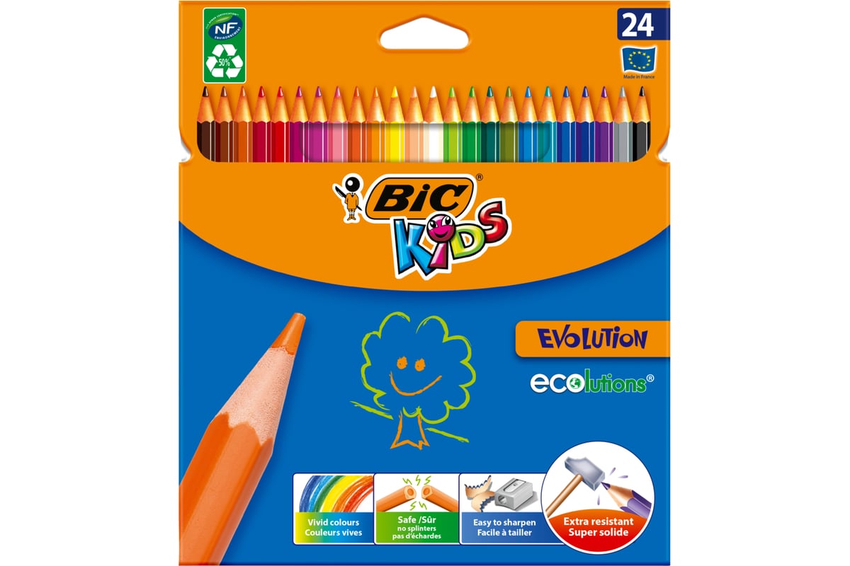 Карандаши bic. Цветные карандаши BIC 24 цвета. Карандаши BIC Kids Evolution. Яркие цвета карандаши. Девочка карандашом для детей.