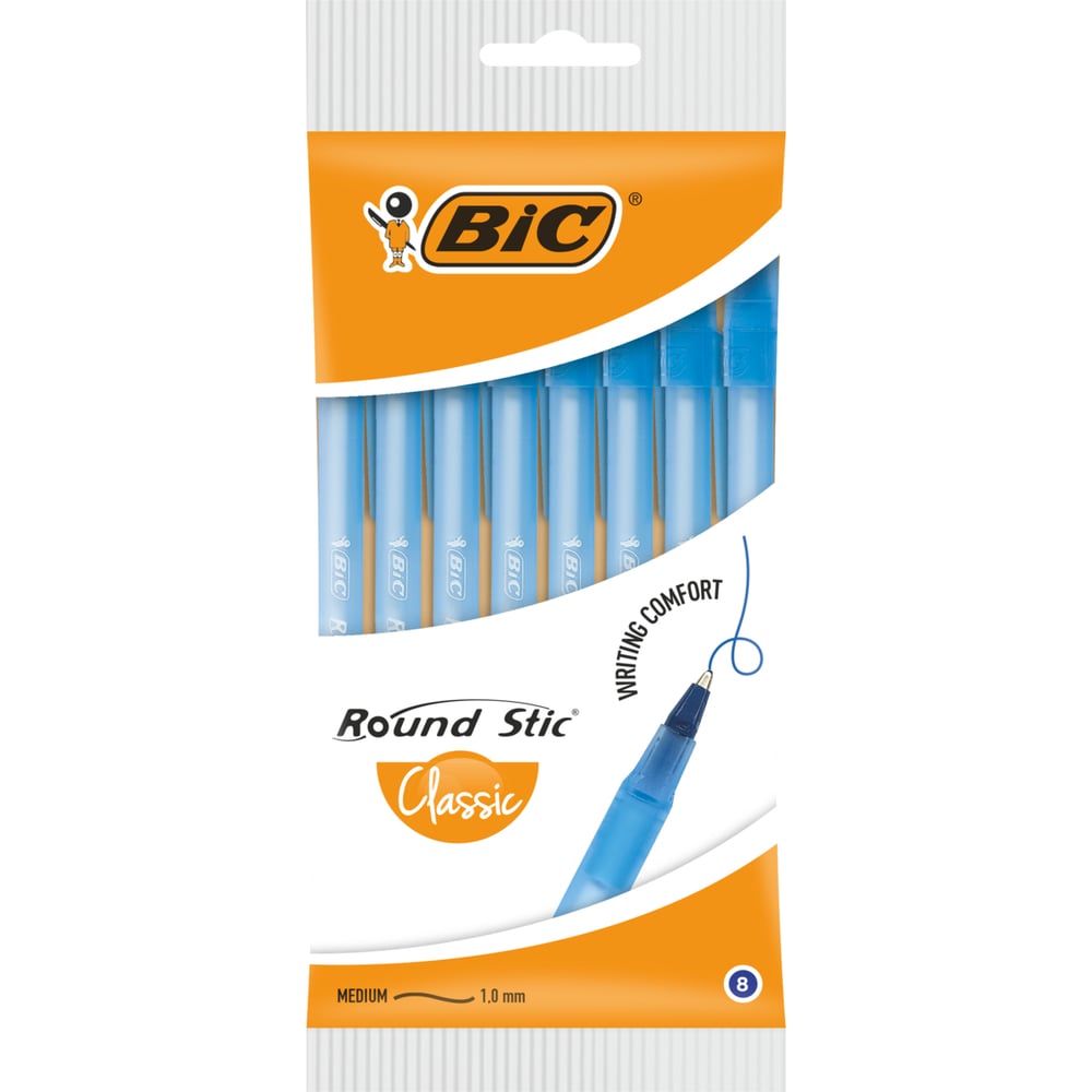 Ручка BIC Раунд Стик, 0.32 мм, синий, упаковка 8 928497 - выгодная цена ...