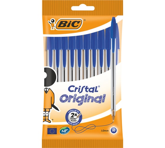 Ручка BIC Кристал, 0.32 мм, синий, упаковка 10 830863 1
