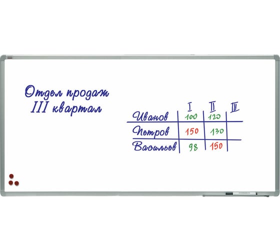 Доска магнитно-маркерная 120x240см, алюминиевая рамка, лаковое покрытие, 2x3 (Польша), TSA1224 ОФИСМАГ 231230 1