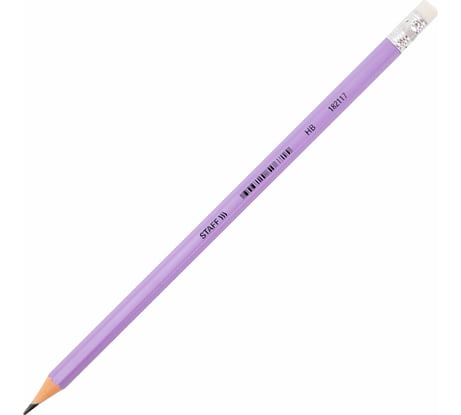 Карандаш чернографитный с ластиком EVERYDAY BLP-CLR Staff, НВ, корпус ассорти 50 шт 182117