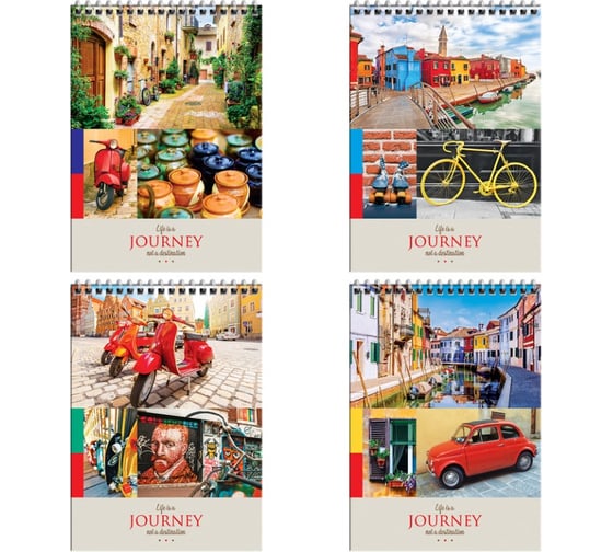Блокнот ArtSpace Путешествия. Collage of travel А5 80 листов, на гребне, глянцевая ламинация Бт5к80гр_27955