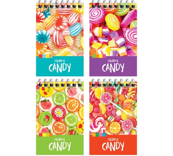Блокнот ArtSpace Леденцы. Colorful candy А7, 40 листов, на гребне Б7к40гр_24232