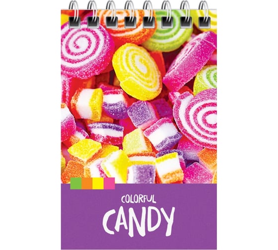 Блокнот ArtSpace Леденцы. Colorful candy А7, 40 листов, на гребне Б7к40гр_24232