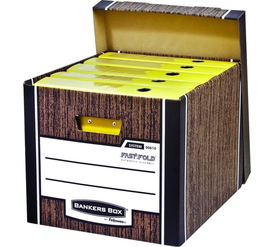 Архивный короб Fellowes FS-00610 Bankers Box Woodgrain 325х285х385, гофрокартон, сборка FastFold CRC00610