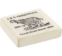 Ластик Koh-I-Noor Elephant 300/12, 12 шт в упаковке, прямоугольный, натуральный каучук, 48х37х16 мм, черно-белый 0300012002KDRU