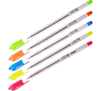 Шариковая ручка Стамм VeGa Neon синяя, 0.7 мм, прозрачный корпус РШ100