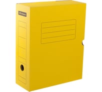 Архивный короб с клапаном OfficeSpace микрогофрокартон, 100 мм, желтый, до 900 листов 225409