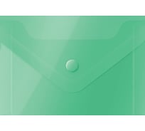 Папка-конверт на кнопке OfficeSpace А7, 74х105 мм, 150 мкм, зеленая 281229