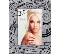 Стеклянная фоторамка OfficeSpace Мелодия 10х15 см, серебро РСТ_20566