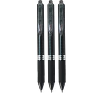 Гелевая автоматическая ручка Pentel Oh!Gel d 0.7 мм, набор 3 шт PK497-3A черные чернила 793222