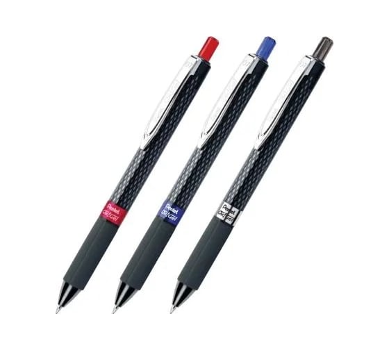 Гелевая автоматическая ручка Pentel Oh!Gel d 0.7 мм, набор 3 шт PK497-2AB. черные ,красные чернила 793220