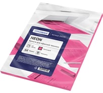 Цветная бумага OfficeSpace neon А4, 80 г/м2, 50 листов, малиновый 245195