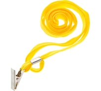 Шнурок для бейджей OfficeSpace 45 см, металлический клип, желтый 284668