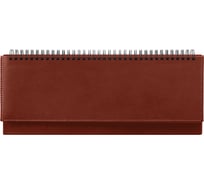 Недатированный планинг OfficeSpace Winner 330х130 мм, 56 листов, кожзам, коричневый Pn56_25281