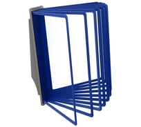 Демосистема перекидная настенная VRT АККОРД с серым основанием и синими демопанелями, 10 шт, А4 04129.03