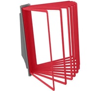 Демосистема перекидная настенная VRT АККОРД с серым основанием и красными демопанелями, 10 шт, А4 04129.02