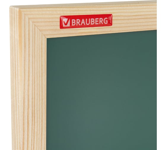 Доска для мела магнитная BRAUBERG Wood 50x70 см, зеленая, деревянная рамка 238799