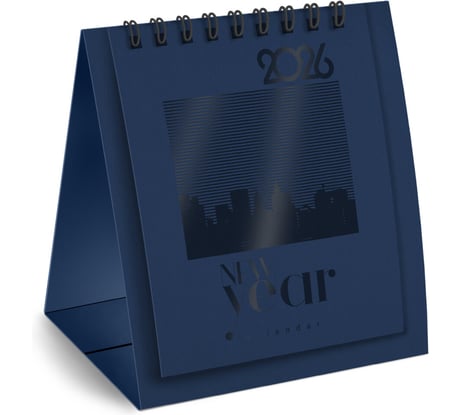 Календарь-домик настольный на гребне BRAUBERG 2026 г, 110x120 мм, темно-синий 117283