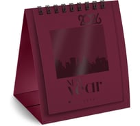 Календарь-домик настольный на гребне BRAUBERG 2026 г, 110x120 мм, бордовый 117284