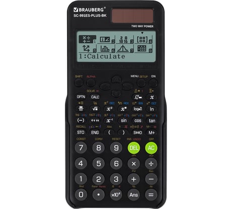 Калькулятор инженерный BRAUBERG SC-991ES-PLUS-BK (164x80 мм) 552 функций, 10+2 разр., черный 272651