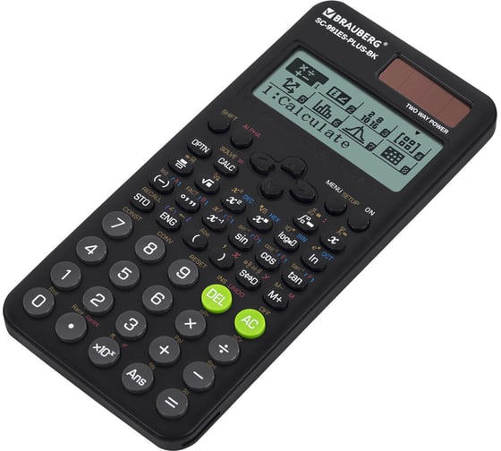 Калькулятор инженерный BRAUBERG SC-991ES-PLUS-BK (164x80 мм) 552 функций, 10+2 разр., черный 272651