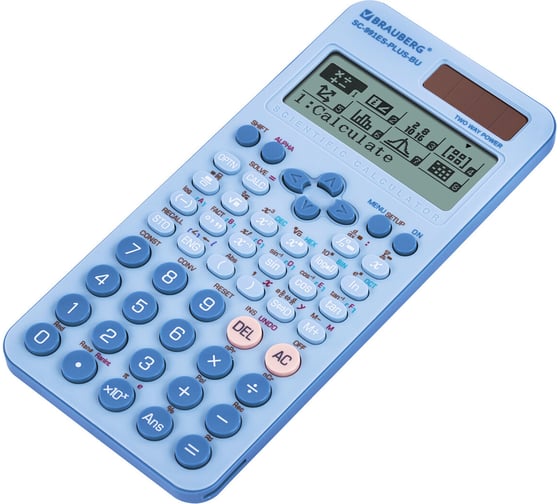 Калькулятор инженерный BRAUBERG SC-991ES-PLUS-BU (164x80 мм) 552 функций, 10+2 разр., голубой 272653